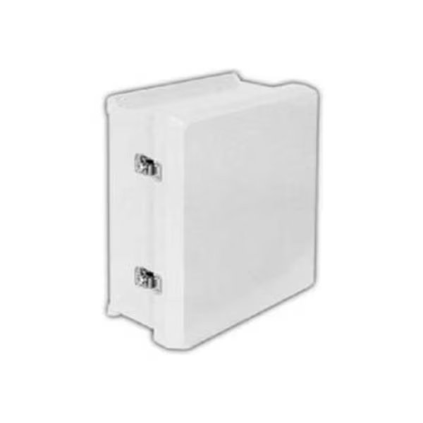 Fiberglass Enclosure, 15.32 in H, 13.32 in W, 6.6 in D, NEMA 4X, Hinged, Vynckier Enclosure Systems, Mfr#: VJ1412HWLL2